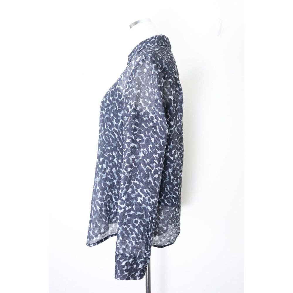 Burberry Size 6 Crushed Organza Button Down Blouse Abstract Animal Print - Picture 8 of 12